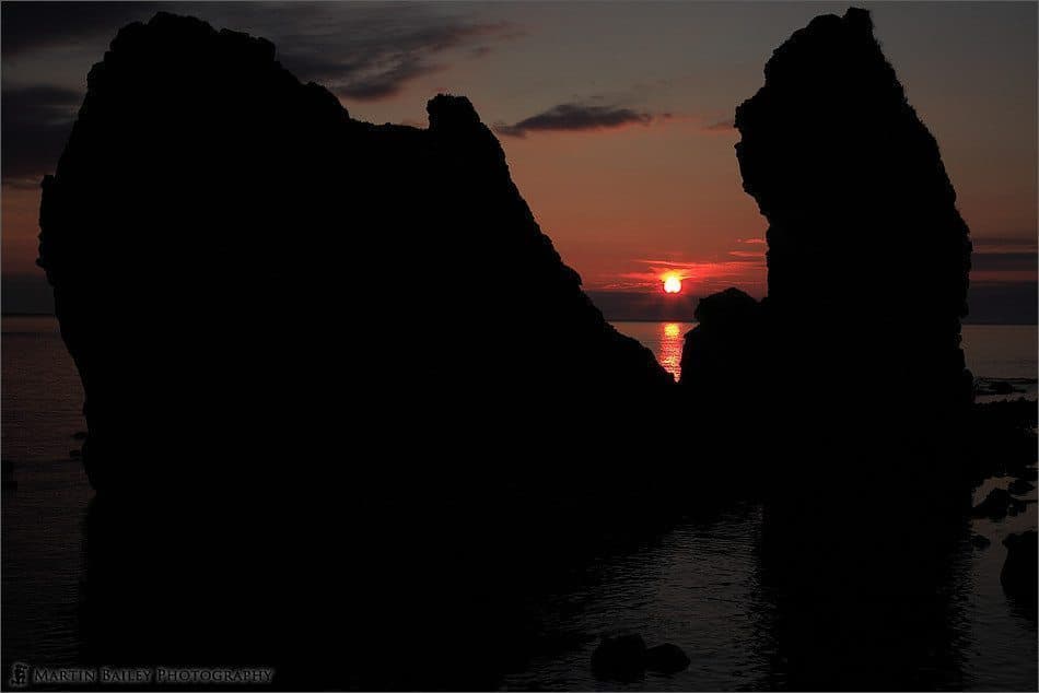 Rausu Sunset Between Rocks