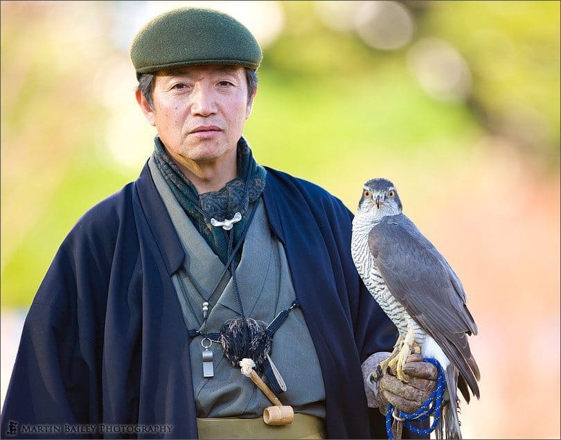 Japanese Falconer with Bird