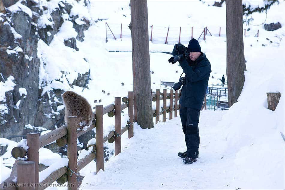 Richard Photographing a Snow Monkey