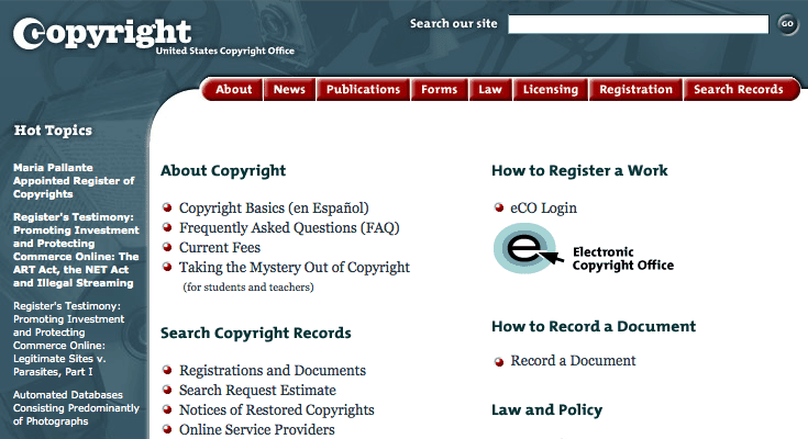 Copyright.gov Page