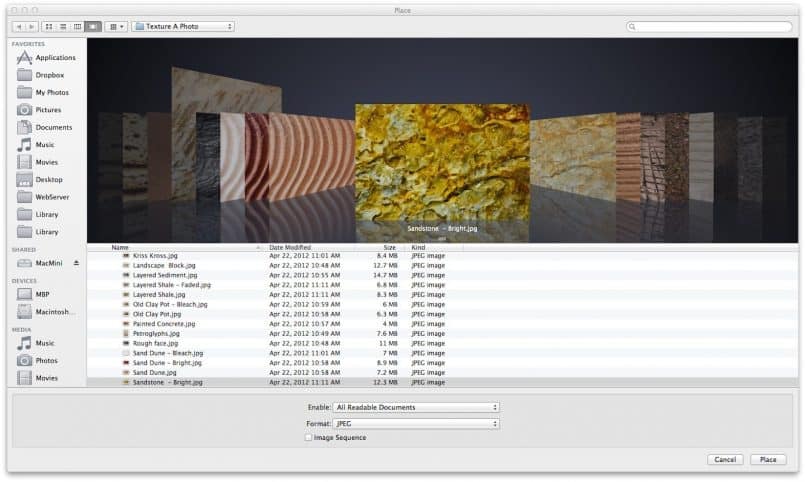 Navigating Textures on Mac OSX