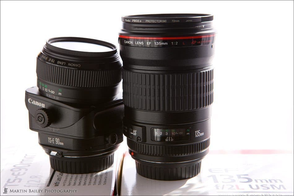 Canon EF 135 F2 L USM with TS-E 90mm F2.8 Lens