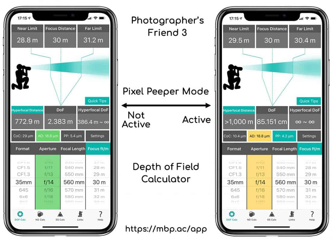 Pixel Peeper Mode DoF Comparison