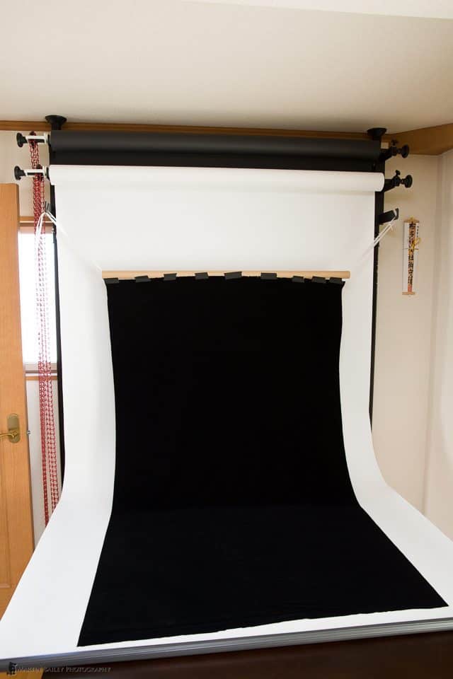 Draping a Black Velvet Background Cloth from the Expan System