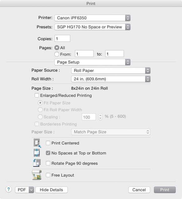 Printer Page Setup Dialog
