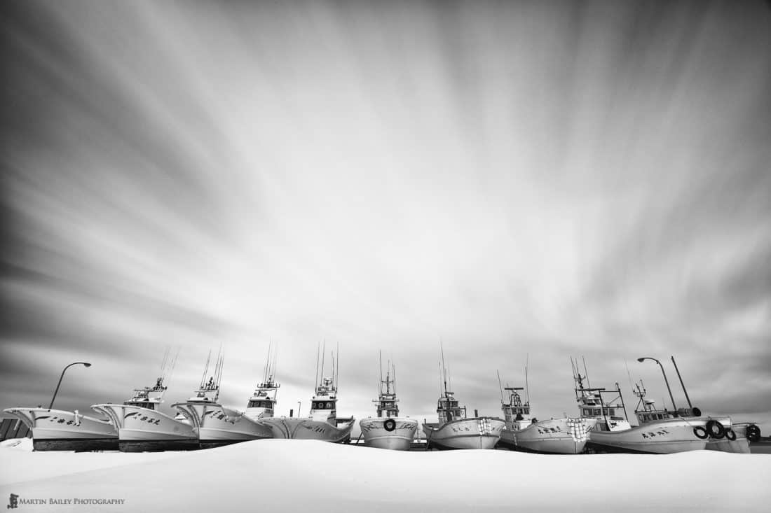 Souya Harbour Boats on a Sea of Snow