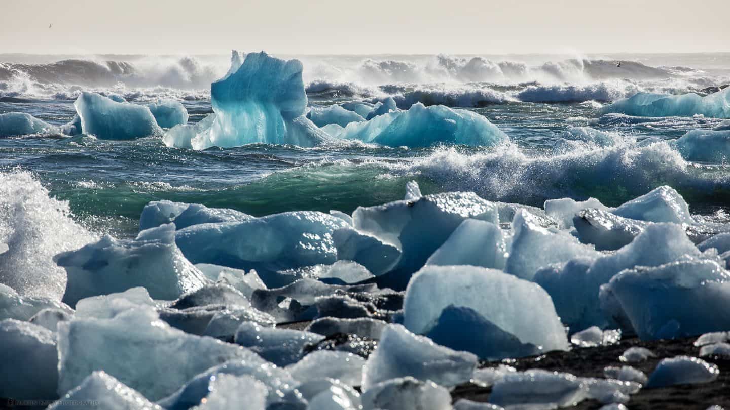 Iceberg and Growlers from Vatnajökull