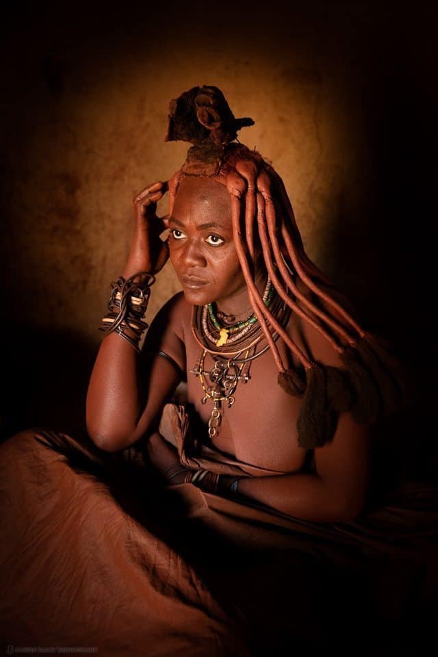 Himba Lady Taking Smoke Bath