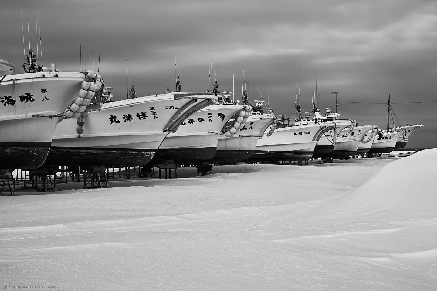 Fishing Boats in Snow