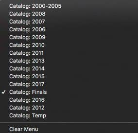 Catalog List in Capture One Pro