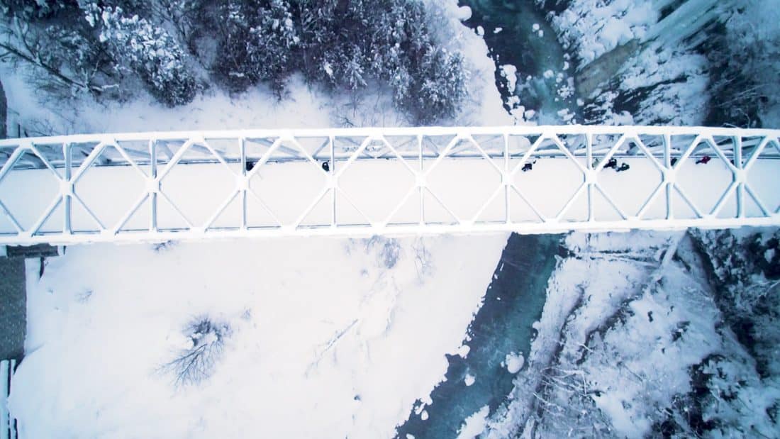 Hokkaido Winter Landscape Tour Aerial View