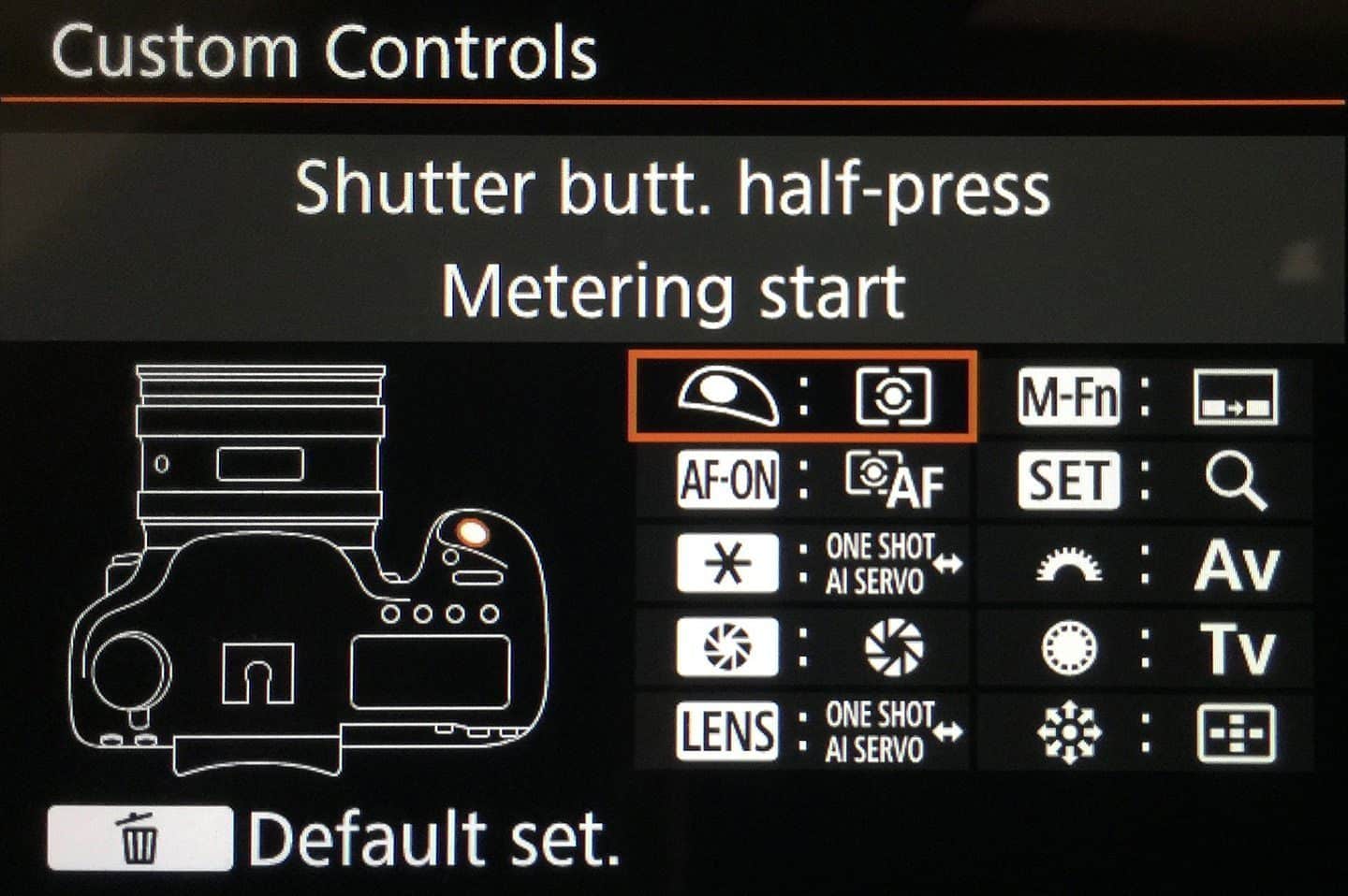 Canon 5Ds R Custom Controls
