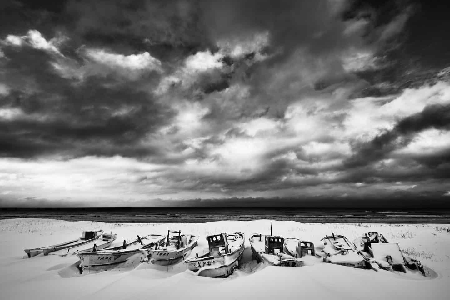 Boat Graveyard with Big Sky