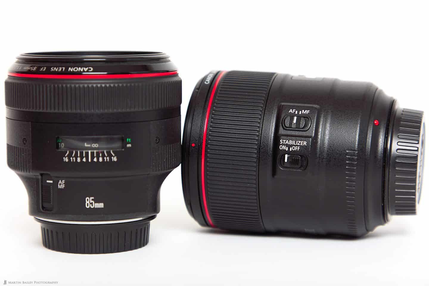 Canon EF 85mm f/1.4L IS Lens (right)