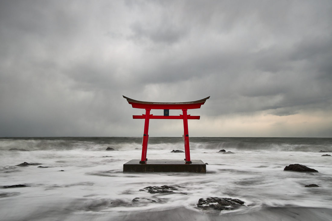 Torii Gate with Snow Clouds
