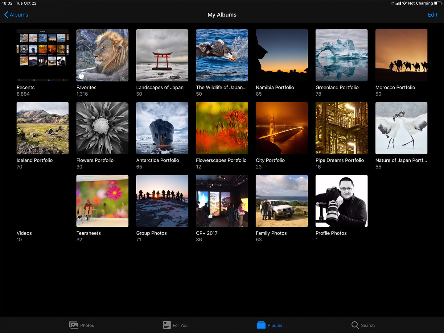 Albums in Photos on the iPad