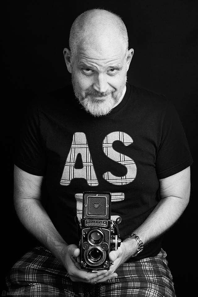 Brian Wood-Koiwa with his Rollei