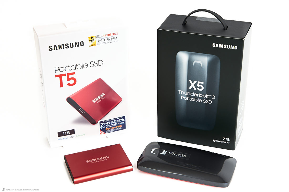 Both the X5 and T5 SSDs from Samsung