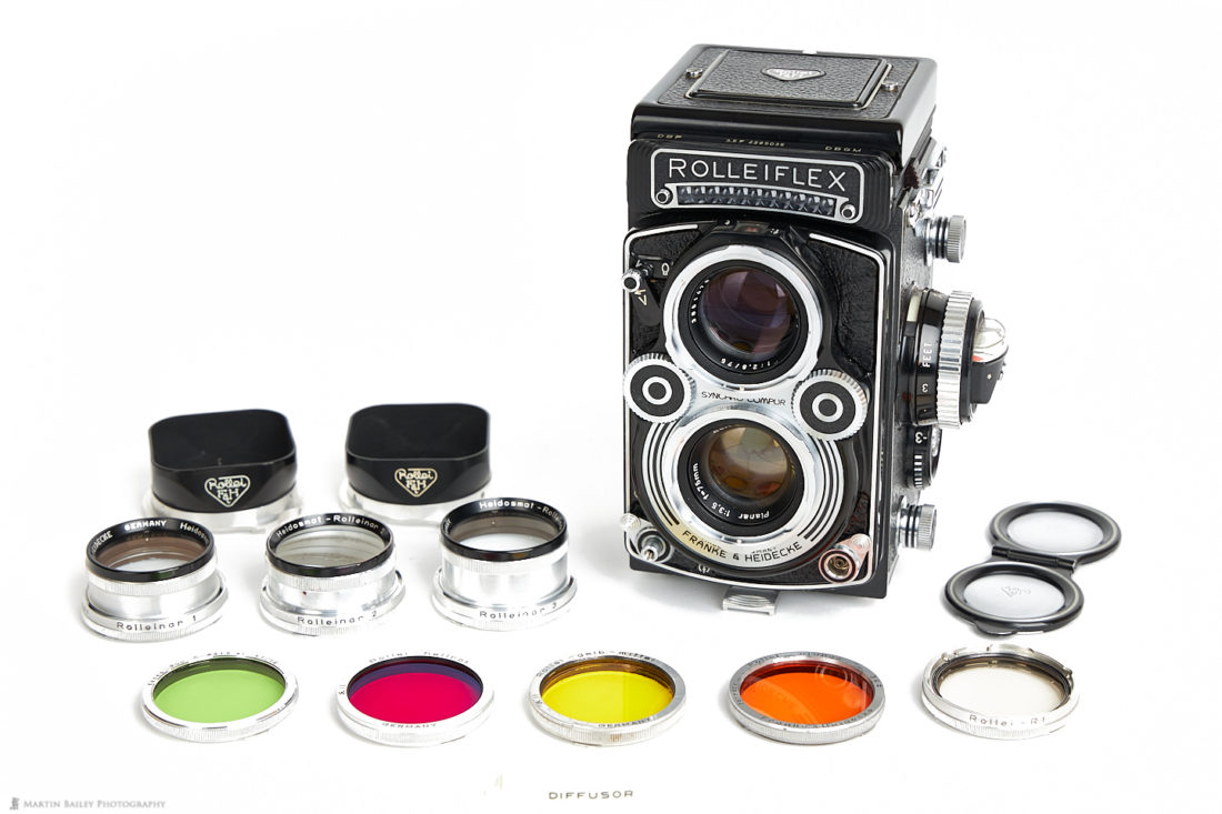 Rolleiflex 3.5F with Rolleinar Close-up and Color Filters
