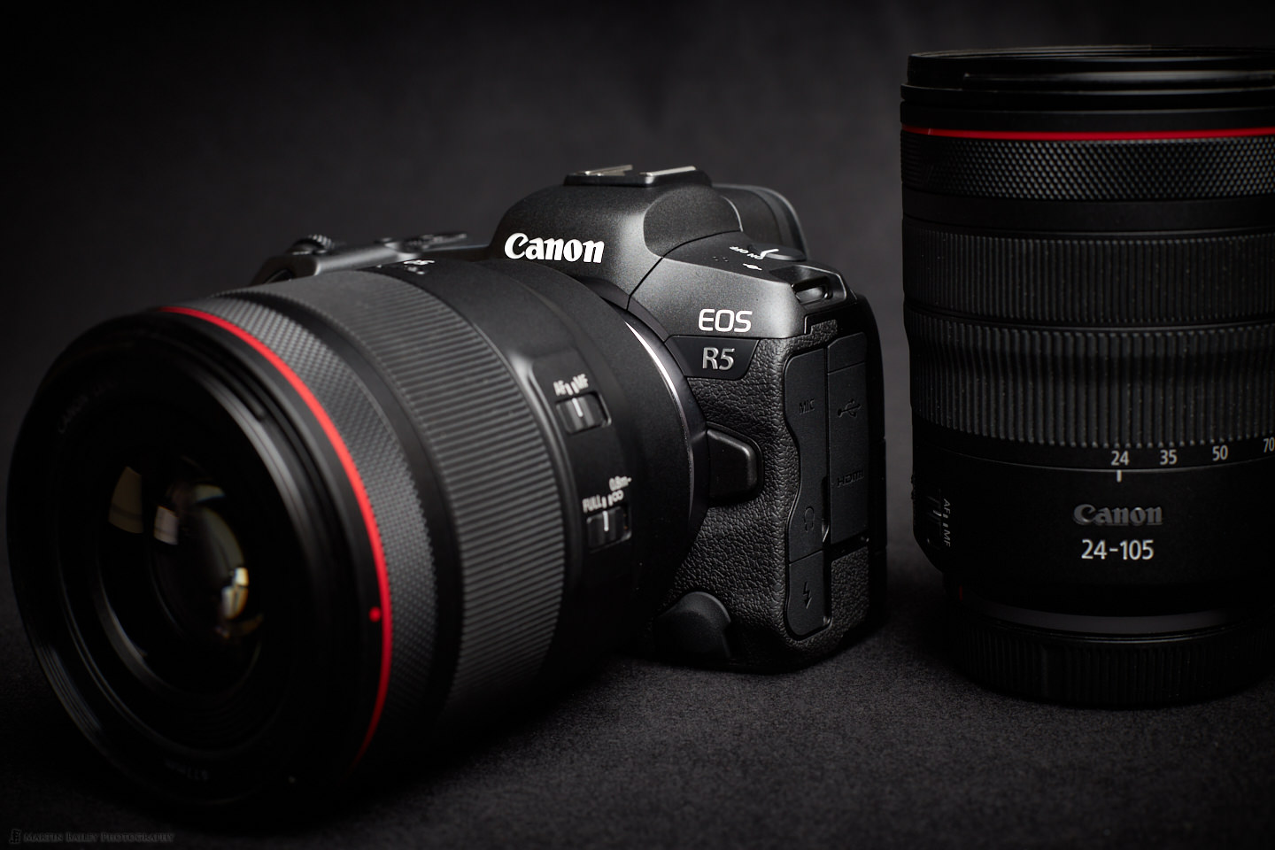 The Canon EOS R5 with 50mm and 24-105mm RF Lenses