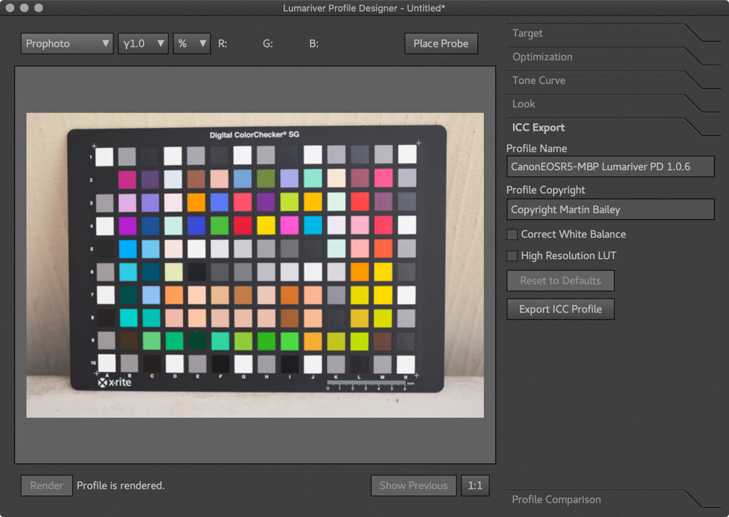 Creating Camera Profiles for Capture One Pro with Lumariver Updated