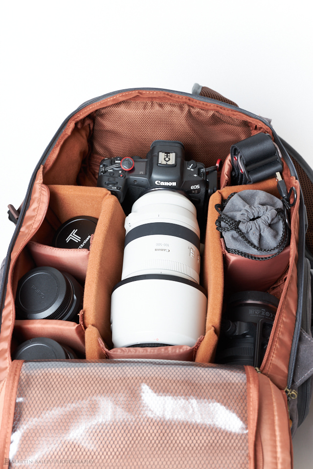 EnergyPower Camera Bag with 100-500mm lens on camera